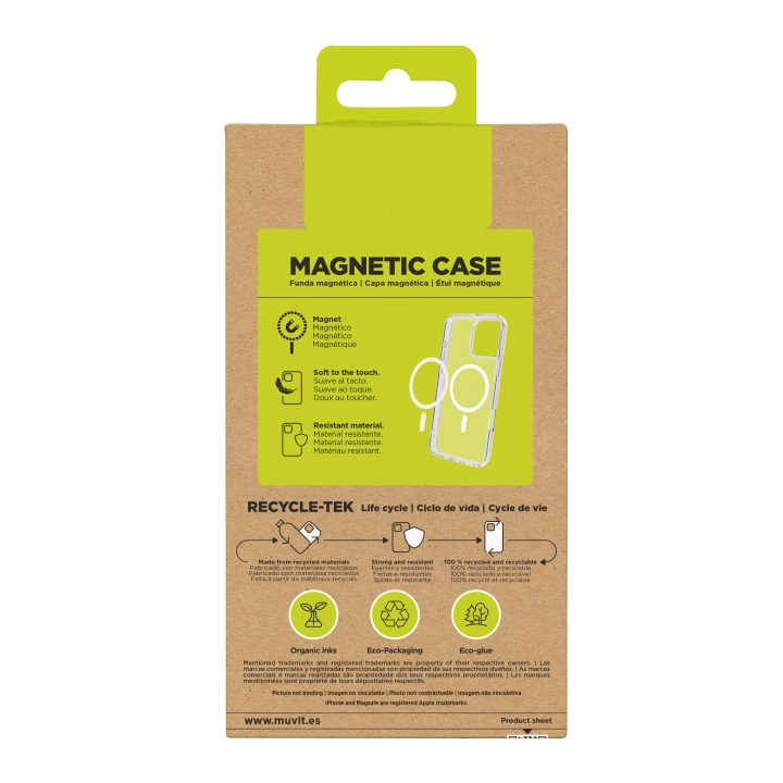 Muvit Recycletek MagSafe Case for Apple iPhone 16 Pro Max Transparent…