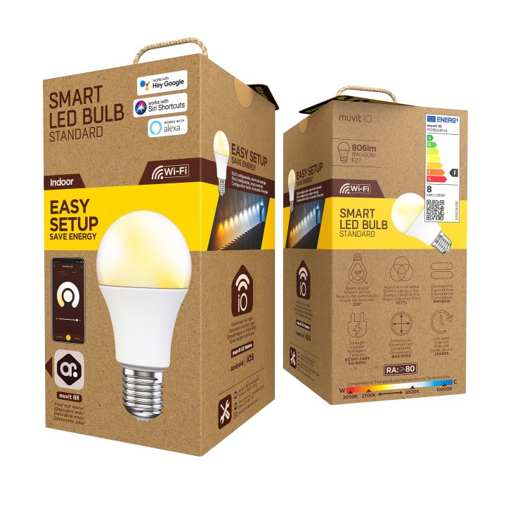 Muvit io A60 E27 8W CCT Bulb (A60 CCT 806LM)