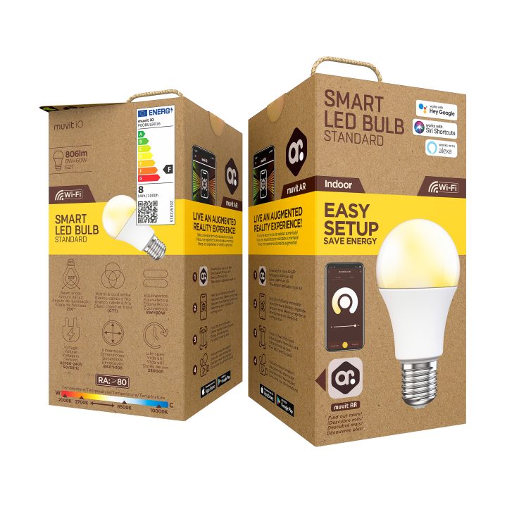 Muvit io A60 E27 8W CCT Bulb (A60 CCT 806LM)