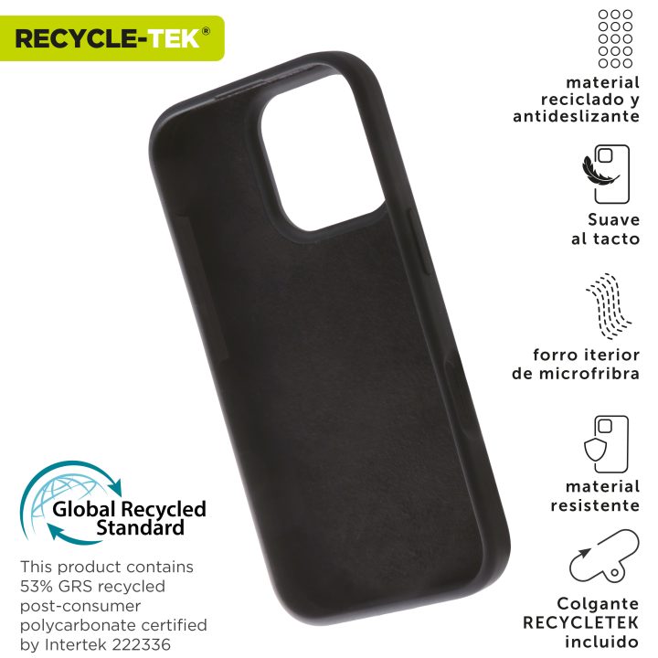 Muvit recycletek liquid silicone case for Apple iPhone 16 Pro black…