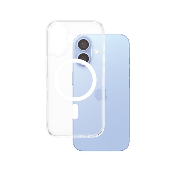 PanzerGlass ® HardCase Transparent w. White MagSafe iPhone 16 Phone…