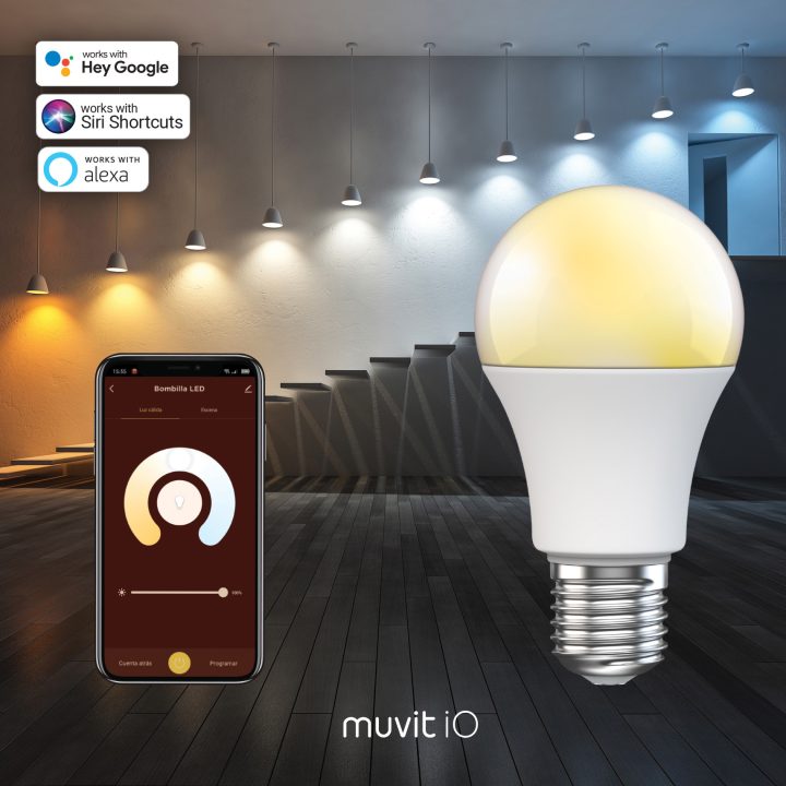 Muvit io A60 E27 8W CCT Bulb (A60 CCT 806LM)