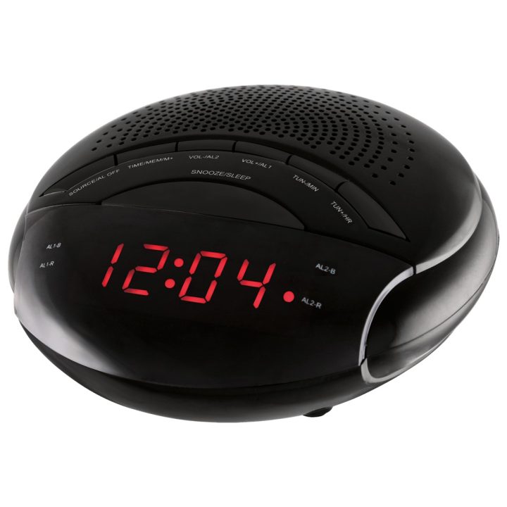 Nevir NVR-335DD Black AM-FM Radio Alarm Clock