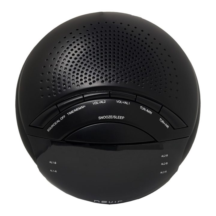 Nevir NVR-335DD Black AM-FM Radio Alarm Clock