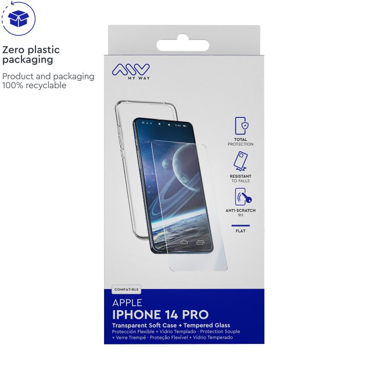 Capa Myway para Apple iPhone 14 Pro transparente + protetor de ecrã…