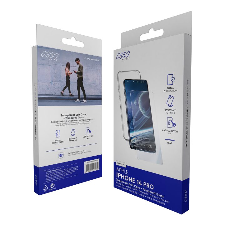 Capa Myway para Apple iPhone 14 Pro transparente + protetor de ecrã…