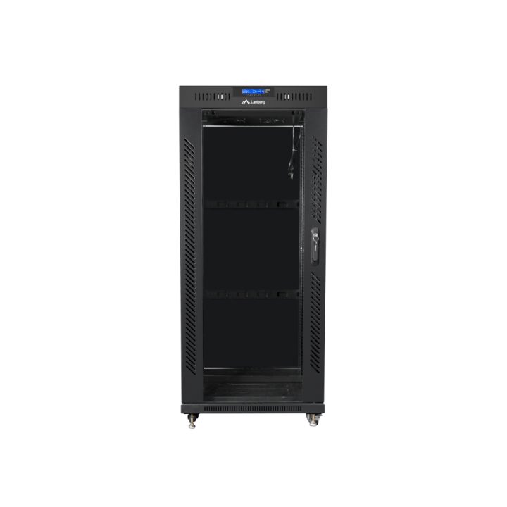 Lanberg free standing rack 19inch cabinet 27U 600X600 glass door LCD…