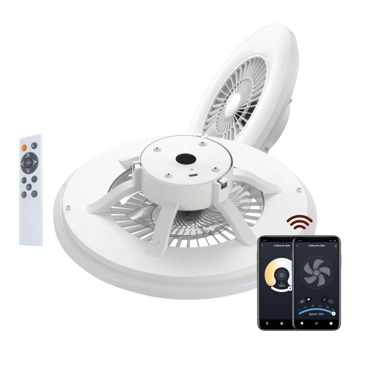Muvit io Wi-Fi Ceiling Lamp 40W White + 20W Fan (323115-2)