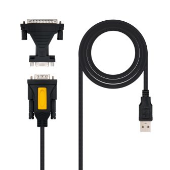 Nanocable USB to Serial Converter, Type A/M-RS232 DB9/M DB25/M, 1.8 m