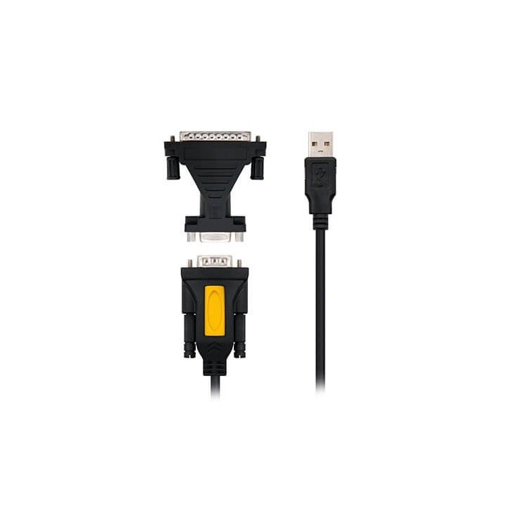 Nanocable CONVERTIDOR USB A SERIE, TIPO A/M-RS232 DB9/M DB25/M, 1,8 M