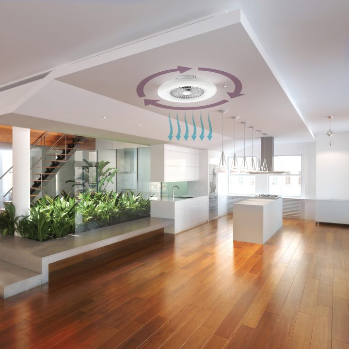 Muvit io Wi-Fi Ceiling Lamp 40W White + 20W Fan (323115-2)