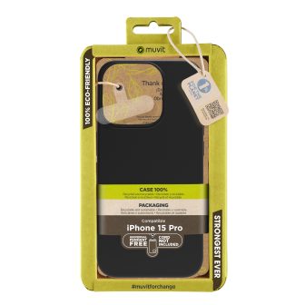 Funda Muvit recycletek para Apple iPhone 15 pro negra (MCCRS0468)