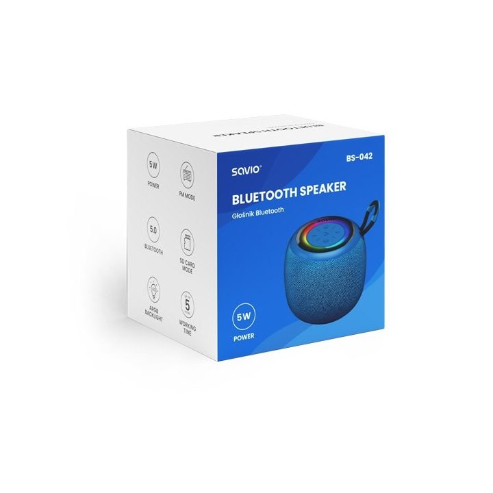 Altavoz Bluetooth 5.0 5W negro savio bs-042 (SAVBS-042)