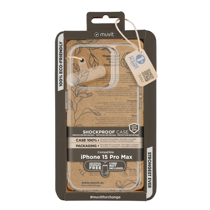 Muvit shockproof 2m case for Apple iPhone 15 Pro Max transparent…