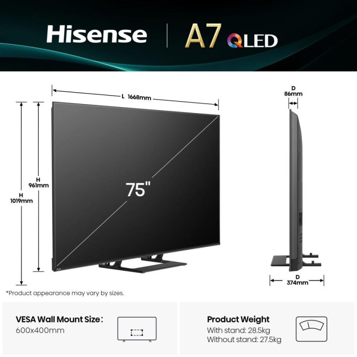Hisense A7Q 75A7Q 75" QLED 4K Smart TV