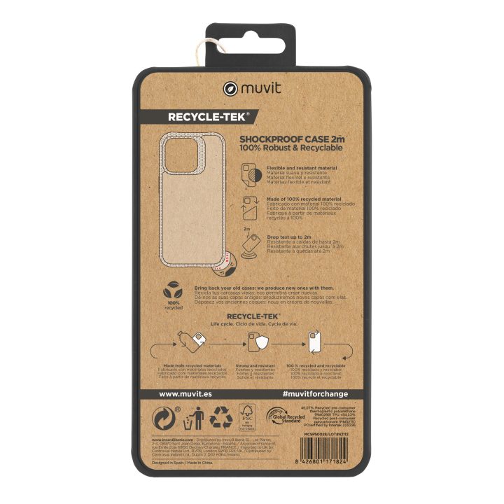 Capa Muvit shockproof 2m para Apple iPhone 15 Pro Max transparente…