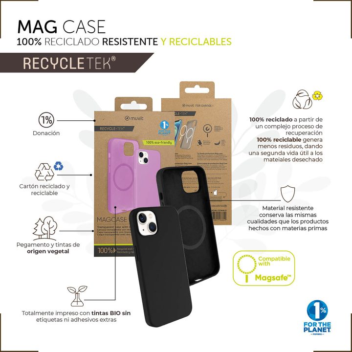 Capa Muvit recycletek silicone líquido MagSafe para Apple iPhone 14…