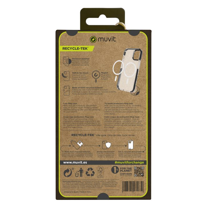 Capa Muvit recycletek MagSafe shockproof 3m para Apple iPhone 15 Pro…