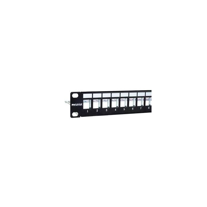 Panel frontal armario rack 19 pulgadas Phasak para 24 conectores 1u…