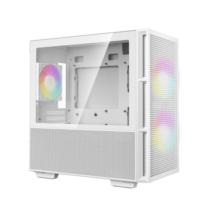 Deepcool CH360 ARGB White Tempered Glass Micro-ATX Gaming PC Case…