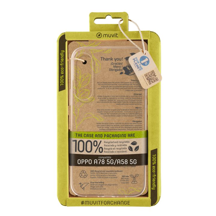 Muvit recycletek Case for OPPO A78 5G-A58 5G Transparent (MCCRS0409)