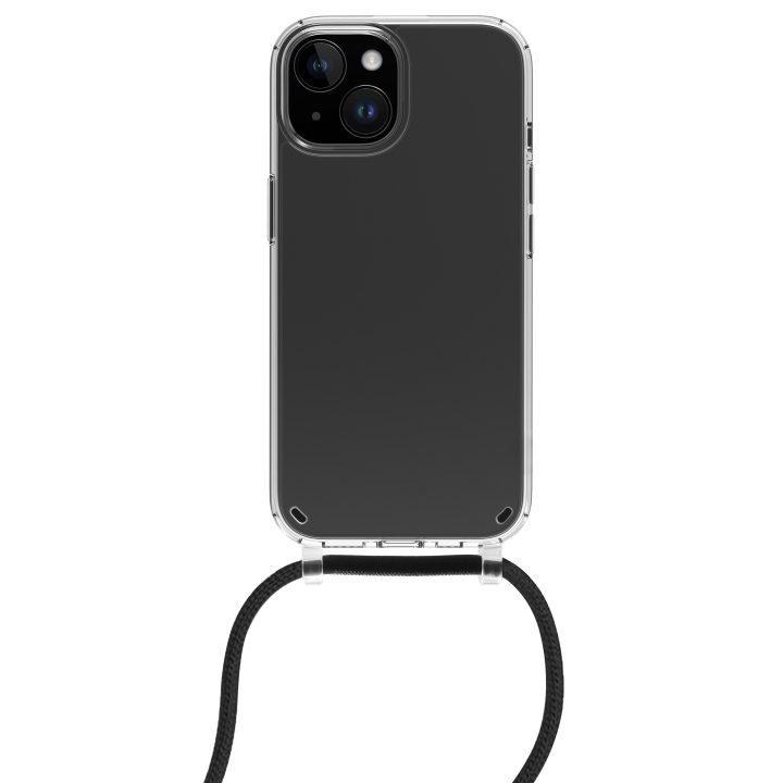 Muvit recycletek Case for Apple iPhone 15 Transparent + Black Lanyard…