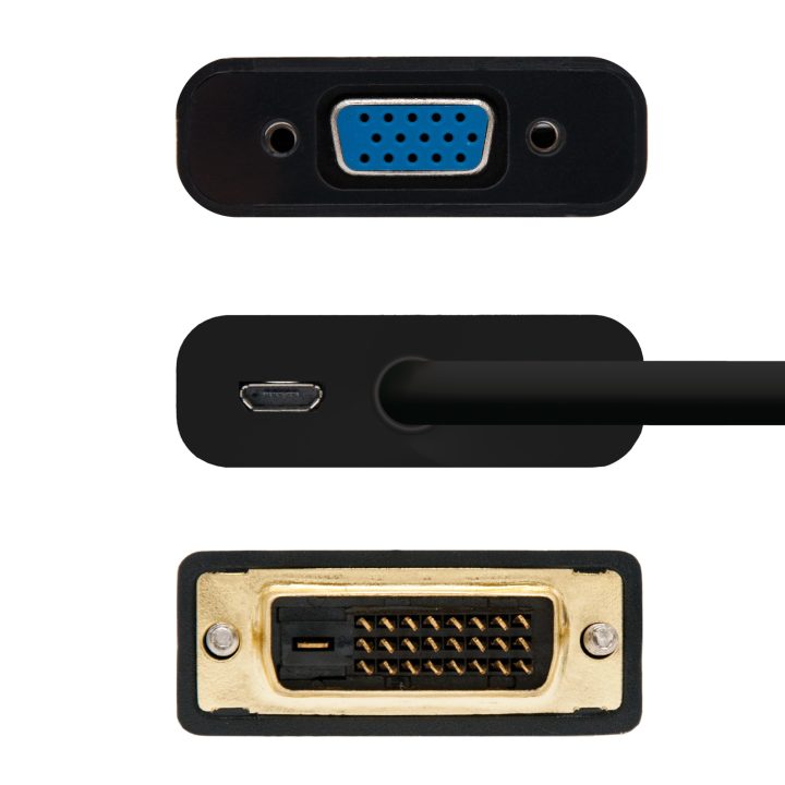 Cabo Conversor Nanocable DVI 24+1/m para VGA HDB15/h, Preto, 10 cm