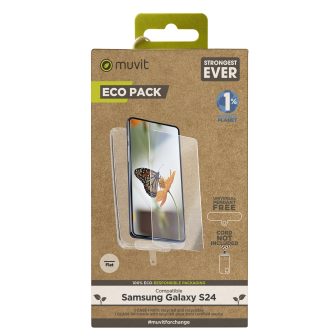 Muvit Case for Samsung Galaxy S24 + Flat Tempered Glass Screen…