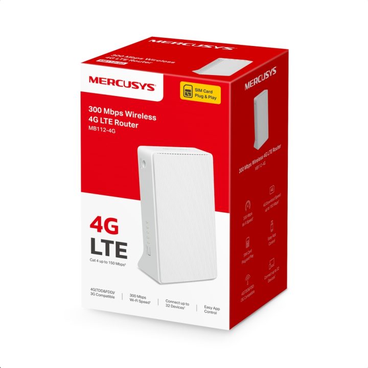 Router Wi-Fi Mercusys MB112-4g 2 portas - 300Mbps 4g