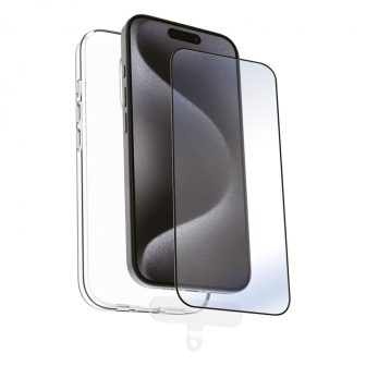 Muvit recycletek Case for Apple iPhone 16 Pro Transparent + Black…