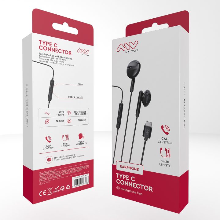 Myway MWHPH0033 Wired Headphones Black