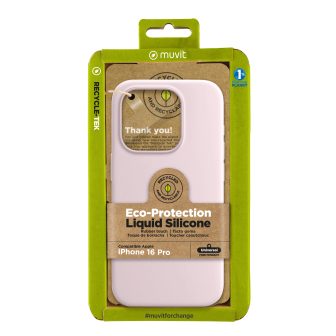 Capa Muvit recycletek liquid silicone para Apple iPhone 16 Pro rosa…
