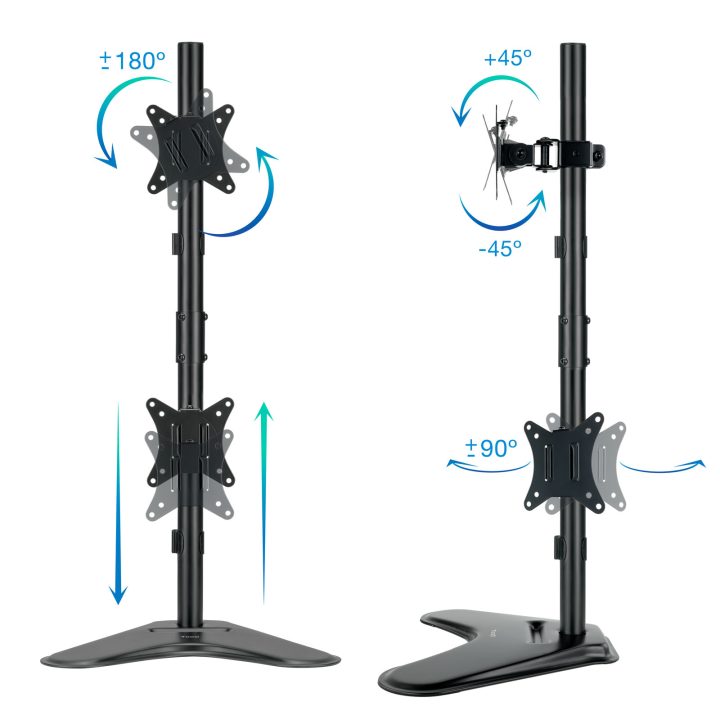 TooQ Soporte de mesa para 2 pantallas 17"-32" verticales