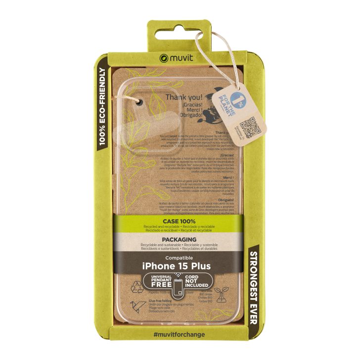 Muvit recycletek Case for Apple iPhone 15 Plus Transparent (MCCRS0465)
