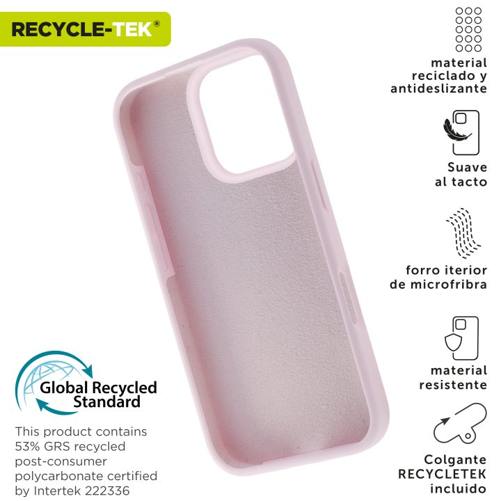 Muvit recycletek liquid silicone case for Apple iPhone 16 Pro pink…
