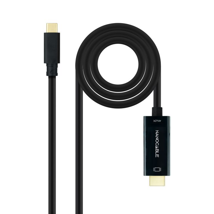 Nanocable Cabo Conversor USB-C a HDMI 1.4 4K@30HZ 1,8 m, Preto
