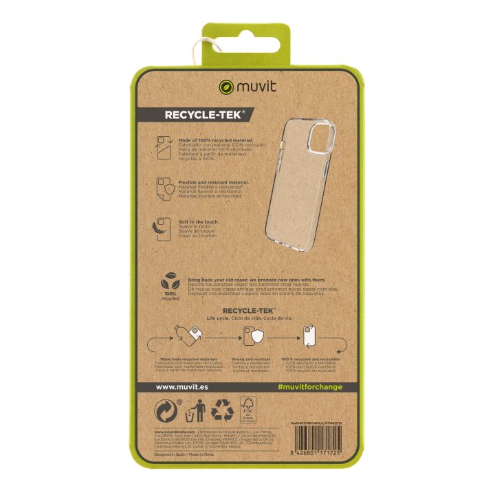 Capa Muvit recycletek para Apple iPhone 15 plus transparente…