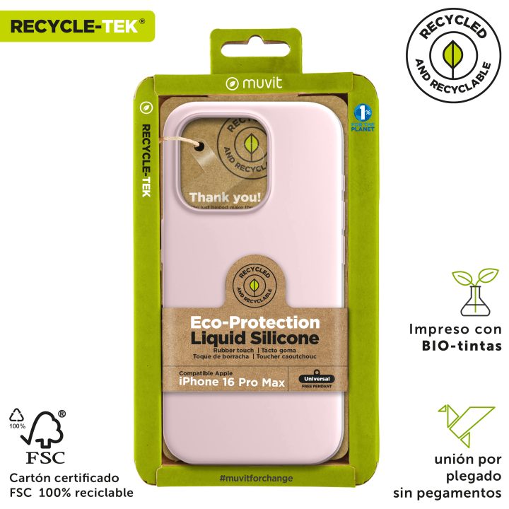 Muvit Recycletek Liquid Silicone Case for Apple iPhone 16 Pro Max…