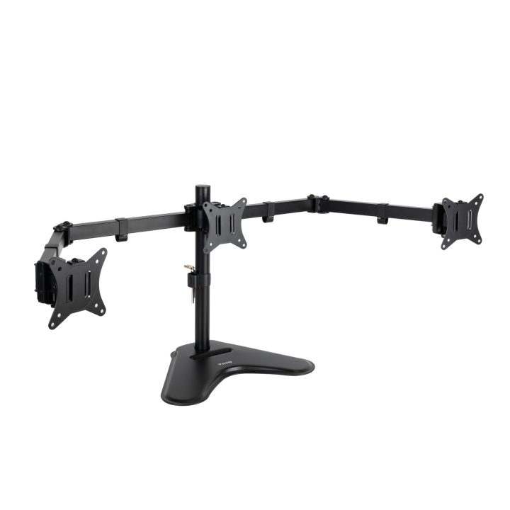 TooQ 3-Monitor Desk Stand 17"-27", Black