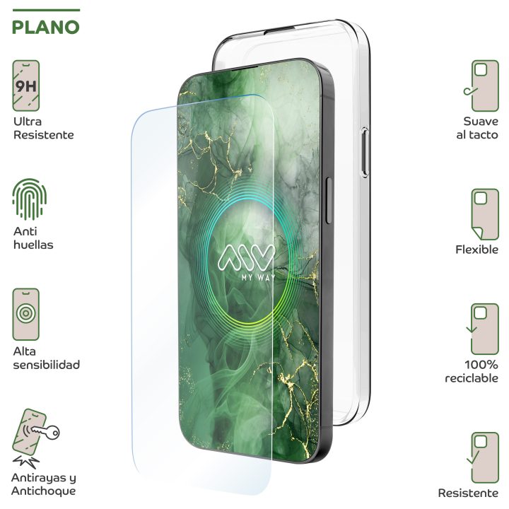 Myway Case for Apple iPhone 16 Clear + Tempered Glass Screen…