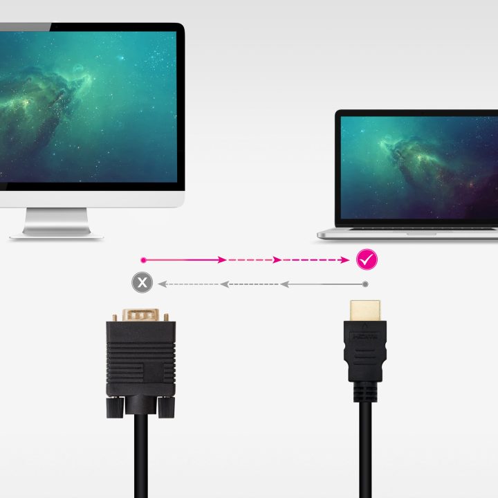 Nanocable HDMI to VGA Converter Cable, 1.8 m, Black