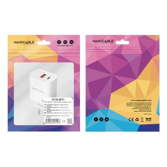 Nanocable USB-C/PD + USB-A/QC 30W Charger, White