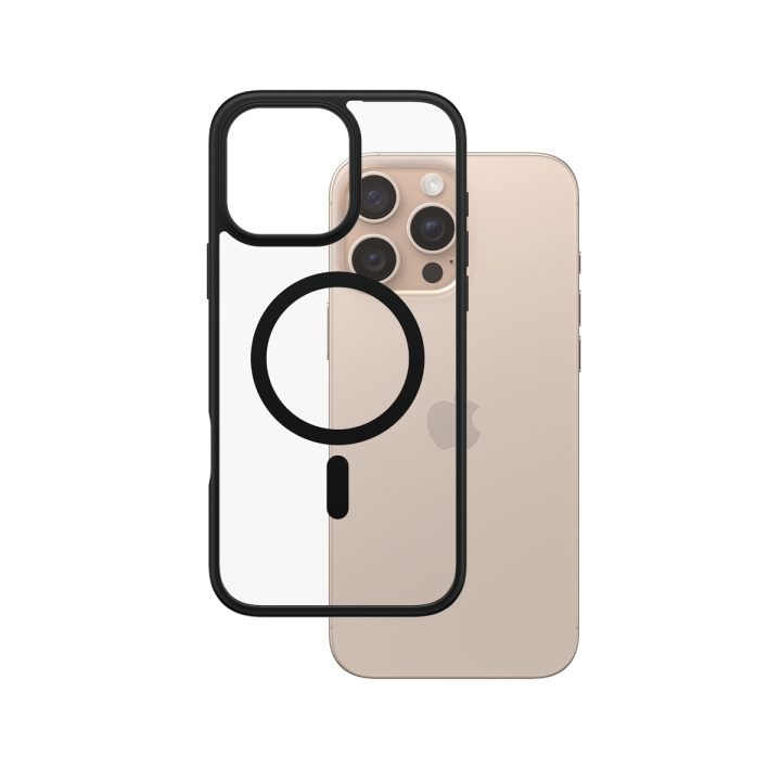 PanzerGlass ® HardCase Transparent w. Black MagSafe & Frame iPhone 16…