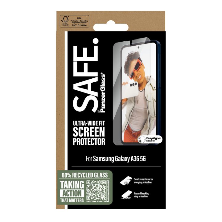 PanzerGlass SAFE. by ® Protetor de Ecrã Samsung Galaxy A36 5G |…