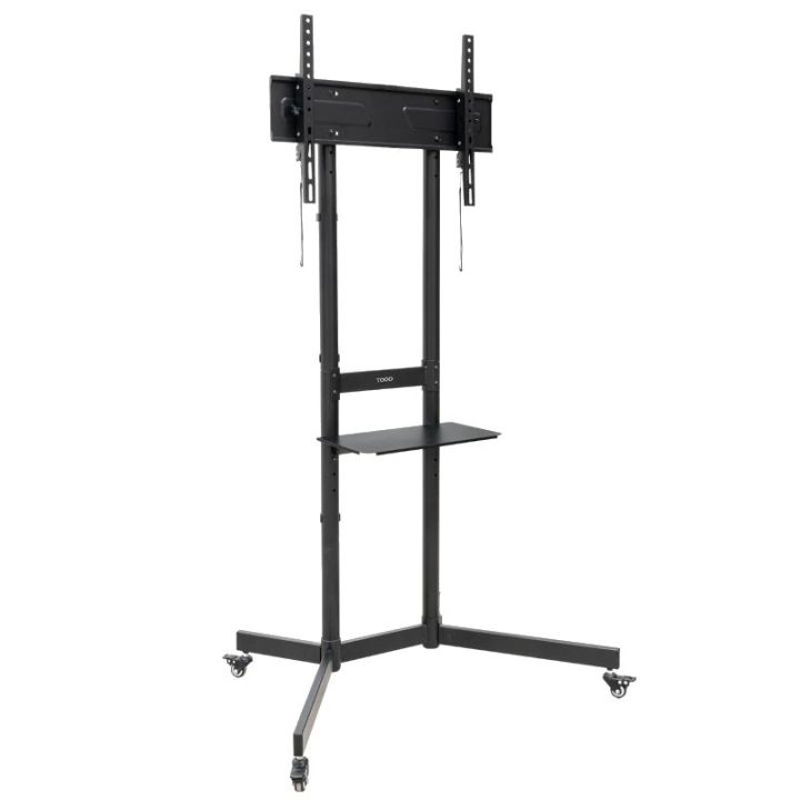 TooQ “KEFRÉN” Suporte de chão com rodas para ecrãs de 37”-70”, Preto