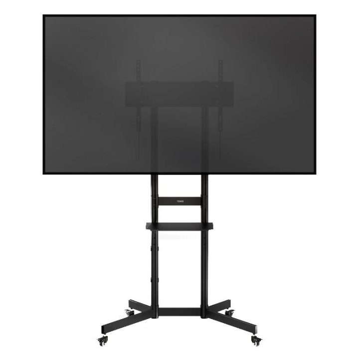 TooQ “KEFRÉN” Suporte de chão com rodas para ecrãs de 37”-70”, Preto