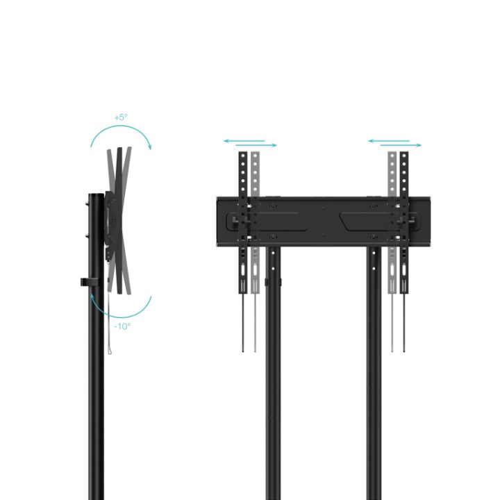 TooQ “KEFRÉN” Floor Stand with Wheels for 37”-70” Screens, Black