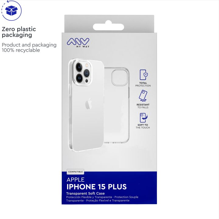 Capa Myway para Apple iPhone 15 Plus transparente (MWCRS0287)