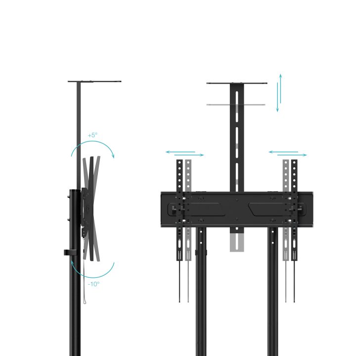 TooQ “NEFERTITI” Floor Stand with Wheels for 37”-70” Screens, Black