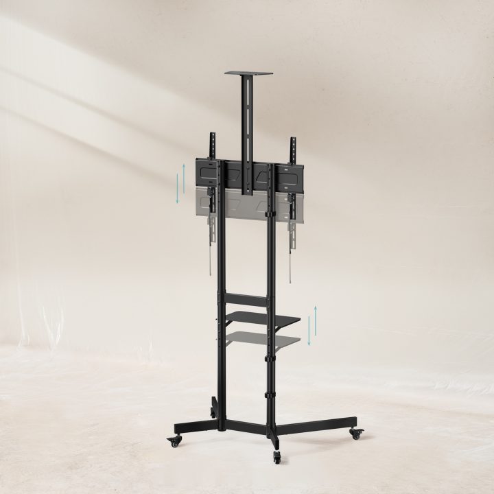 TooQ “NEFERTITI” Floor Stand with Wheels for 37”-70” Screens, Black